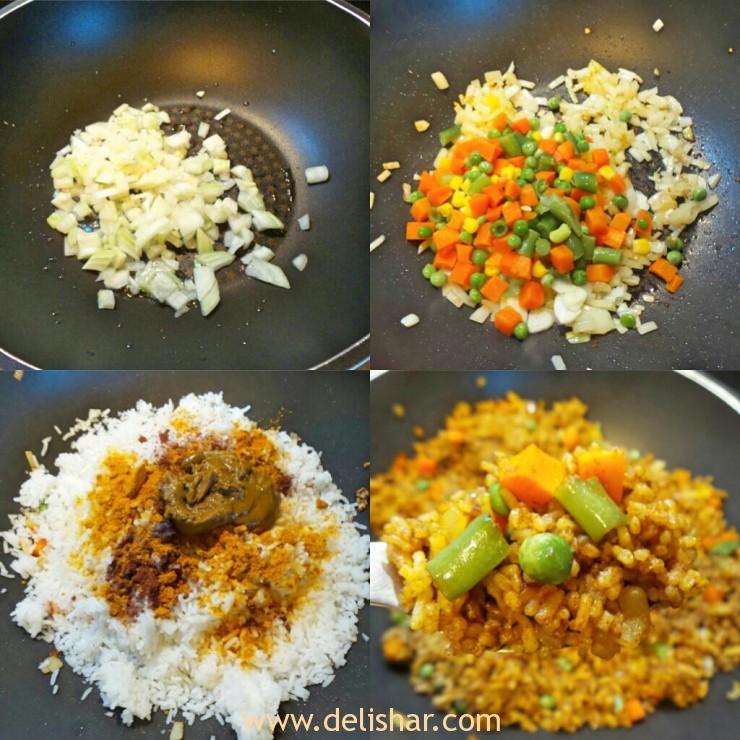 Curry Fried Rice Process