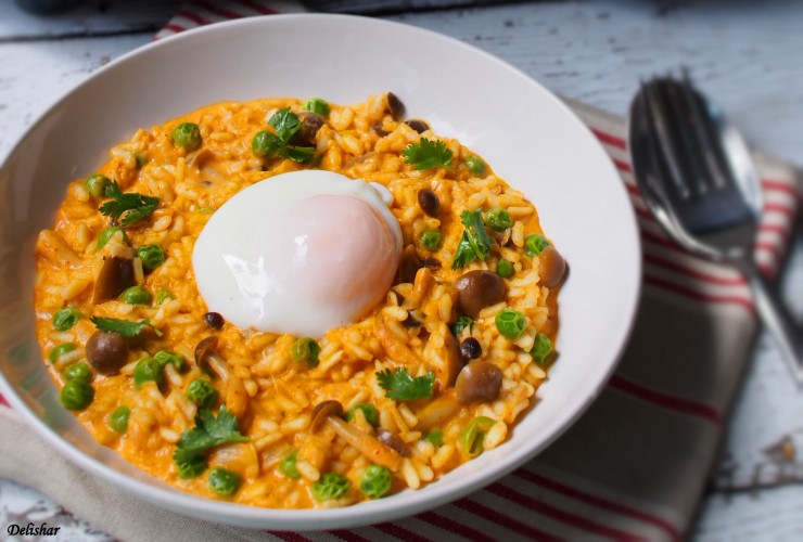 Thai Risotto with Sous Vide Egg - Delishar Singapore Recipe, and Lifestyle Blog