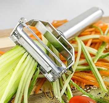 COZIA-Premium-Julienne-Peeler-Vegetable-Peeler-Special-Cleaning-Brush--Ultra-Sharp-Special-Blades-Never-Need-to-Sharpen-Shredder-Peeler-Cutter-And-Slicer-All-In-One-0-2
