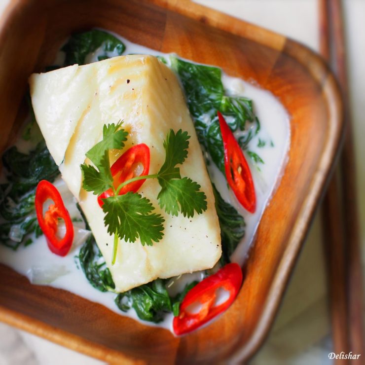 Coconut Milk Poached Fish insta