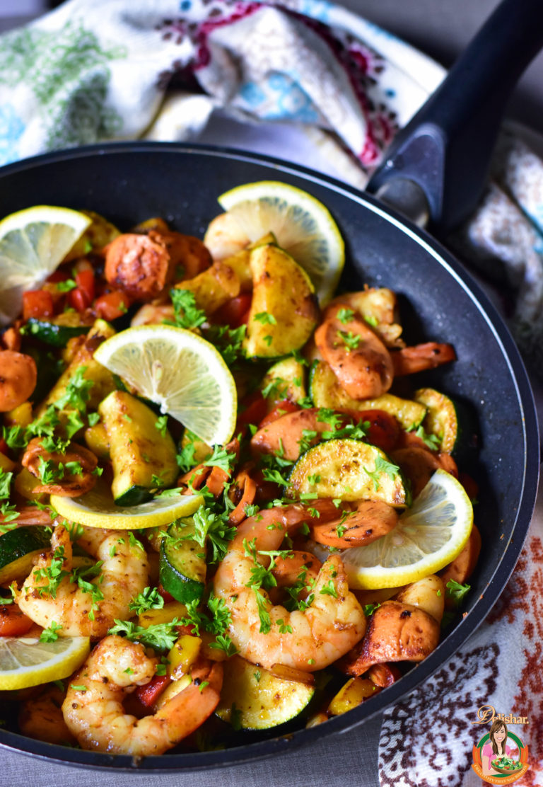 One Pan Cajun Shrimp Sausage Skillet Keto Whole Paleo