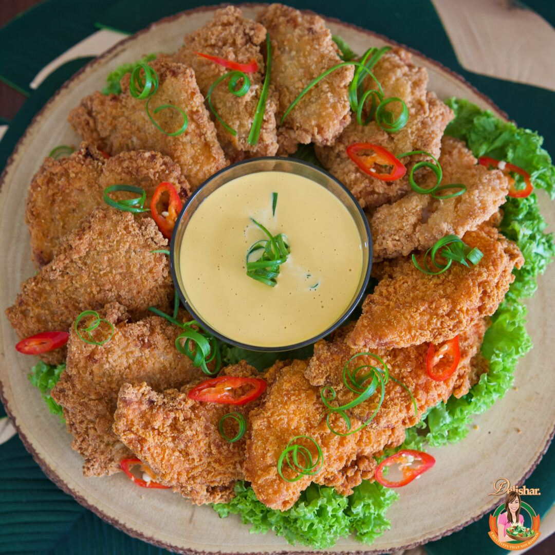 Dodo Chicken Platter with Salted Egg Yolk Dip top