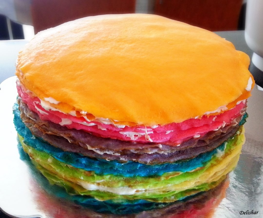 Rainbow Mille Crepes Cake  Delishar - Singapore Cooking Blog