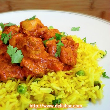 Chicken Tikka Masala on Spiced Basmati Rice - Delishar | Singapore ...