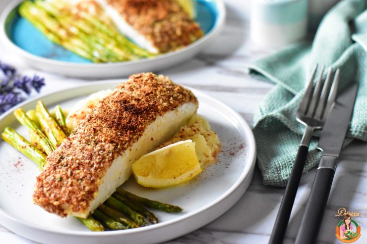 Almond Crusted Halibut with Cauliflower Mash - Delishar | Singapore ...