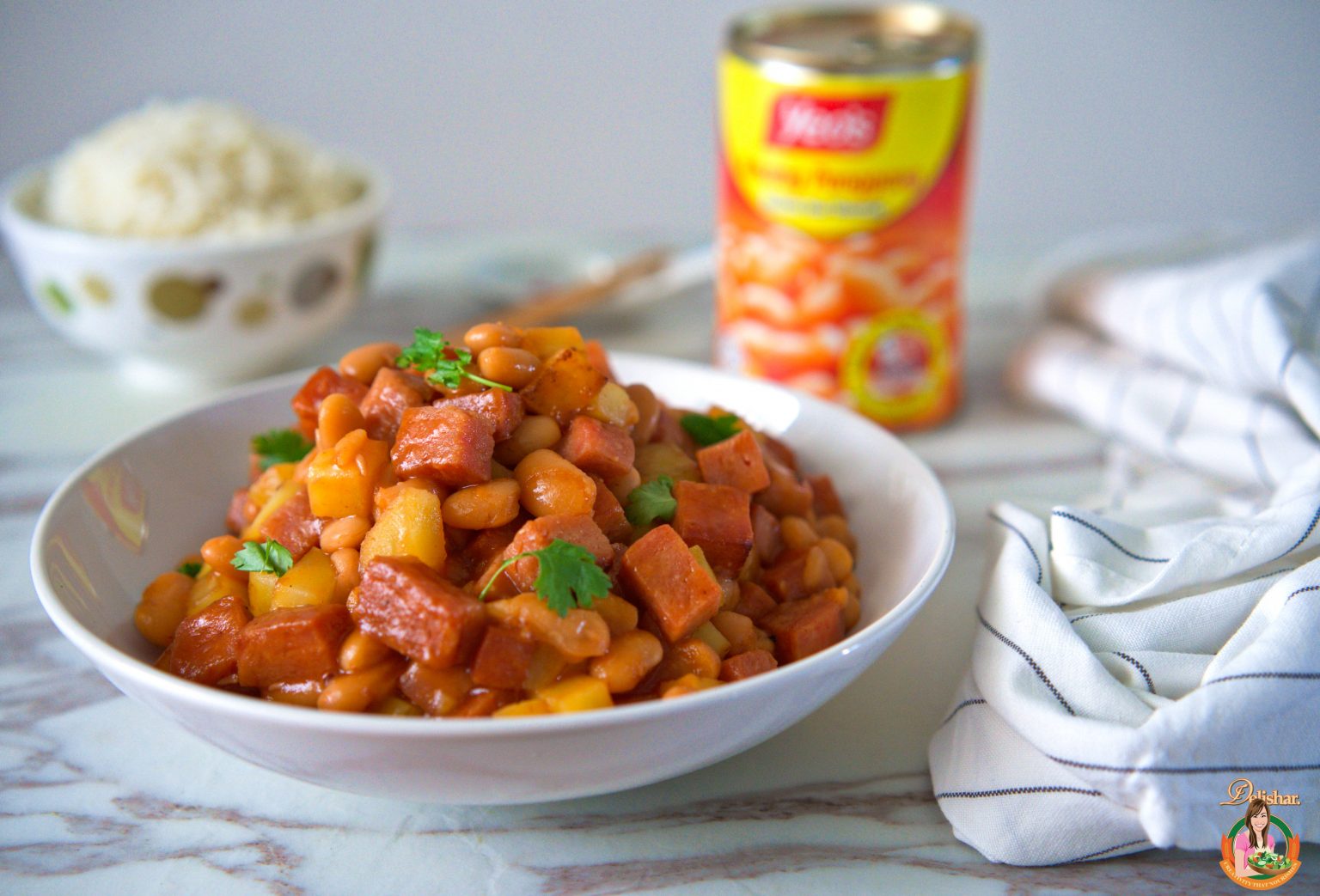 Spam Baked Beans With Potatoes Delishar Singapore Cooking Recipe And Lifestyle Blog